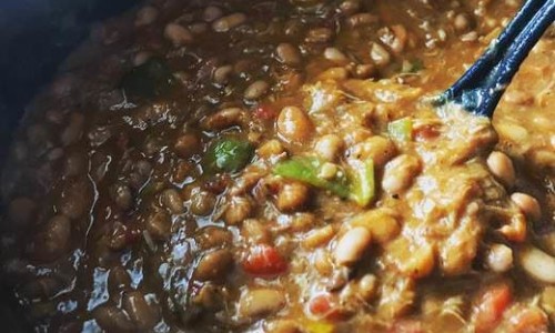 Cowboy Pintos with Smoked Pork & Hatch Chiles