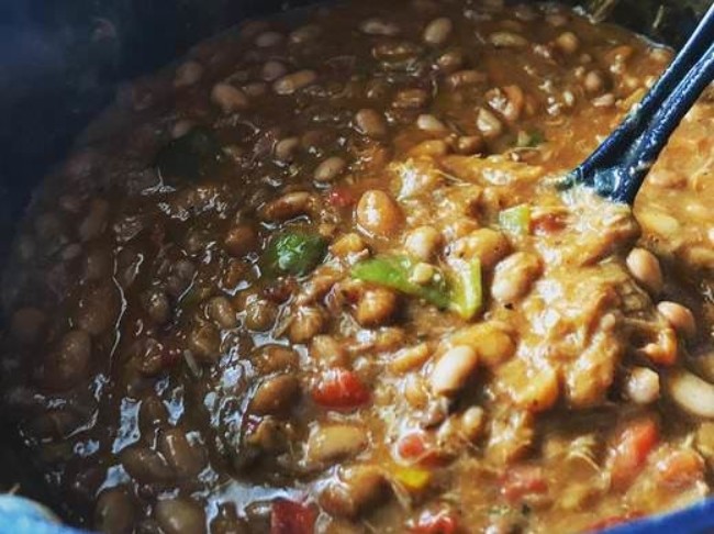 Cowboy Pintos with Smoked Pork & Hatch Chiles