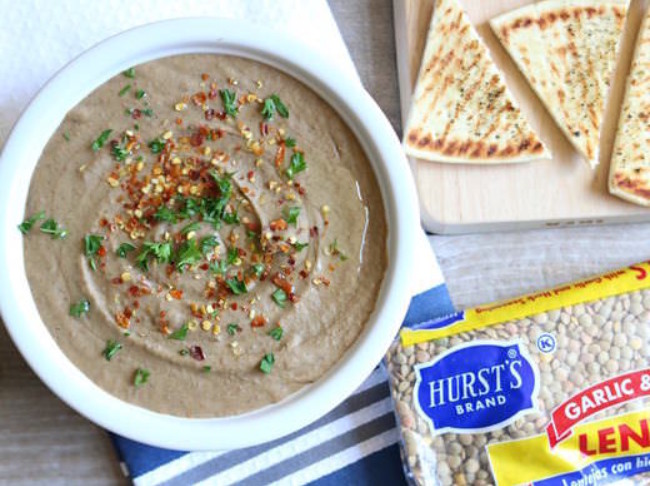 Slow Cooker Garlic Lentil Hummus