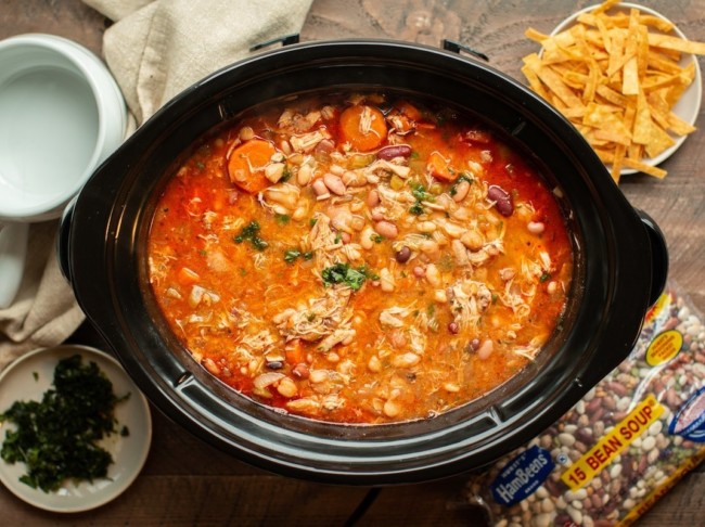 Slow Cooker 15 BEAN Buffalo Chicken Soup