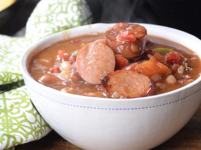 Slow Cooker Cajun Sausage and Bean Soup