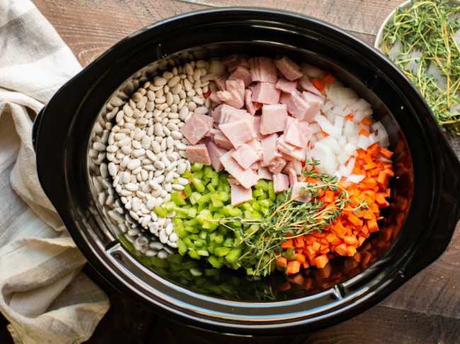 Slow Cooker Ham and Beans